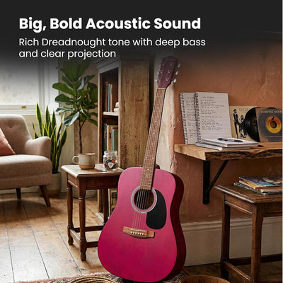 Fender FA Series Dreadnought Acoustic Guitar - Crimson Red w/ Gig Bag