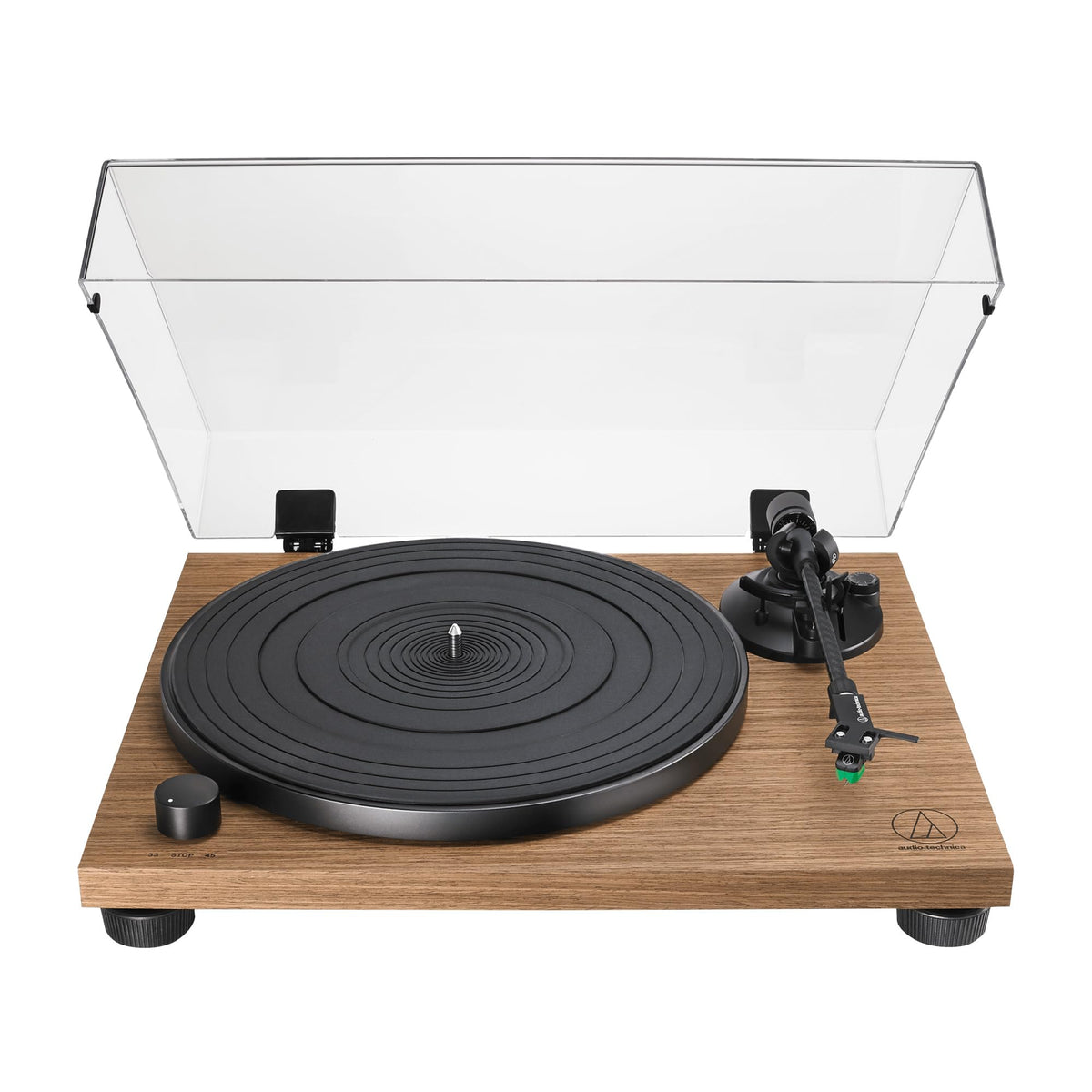 Audio-Technica AT-LPW40WN Fully Manual Belt-Drive Turntable - Walnut w/ Headphones