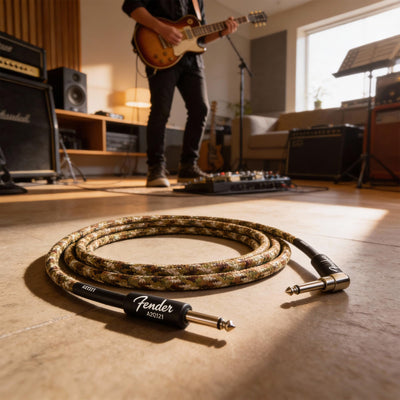 Fender 10-Foot Professional Instrument Cable, Straight-Angled, Desert Camo - 2 Pack
