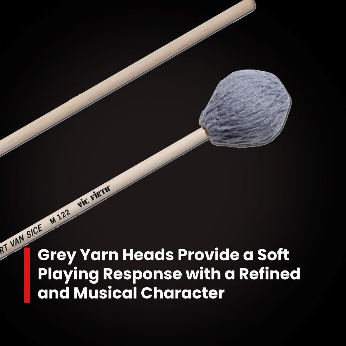 Vic Firth M122 Robert Van Sice Keyboard Mallets - Soft, Synthetic Core