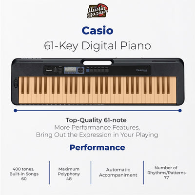 Casio CT-S300 Casiotone 61-Key Portable Keyboard w/ Adjustable Stand