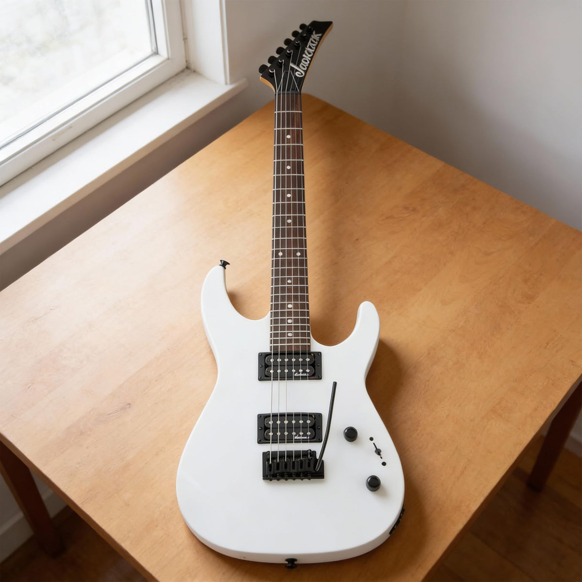 Jackson Dinky JS11 Electric Guitar - Snow White w/ Instrument Cable