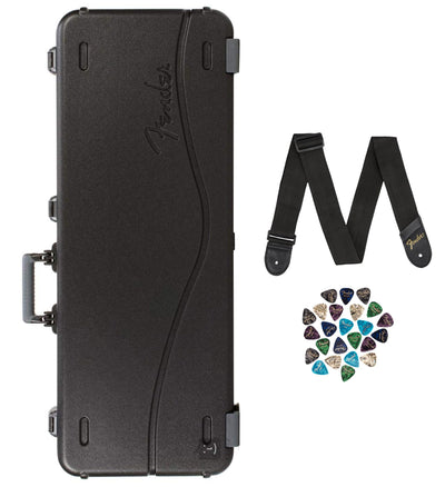 Fender Deluxe Molded Stratocaster-Telecaster Case - Black w/ Strap