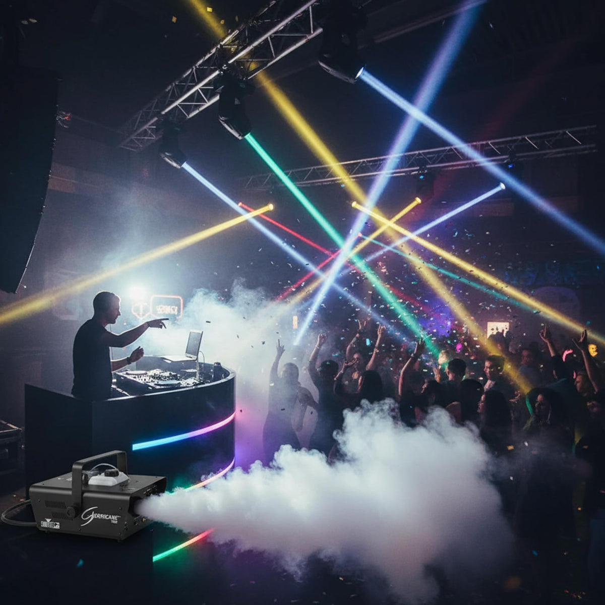 Chauvet Hurricane 1600 Fog Machine w/ DMX Cables