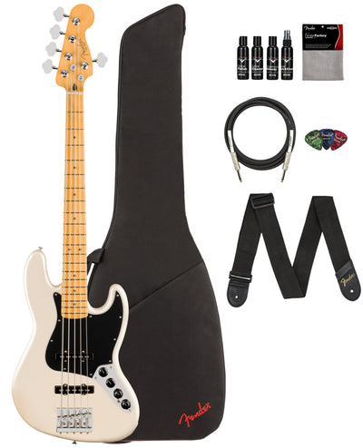 Fender Player II Modified Active Jazz Bass V - Olympic Pearl w/ Cleaning Kit