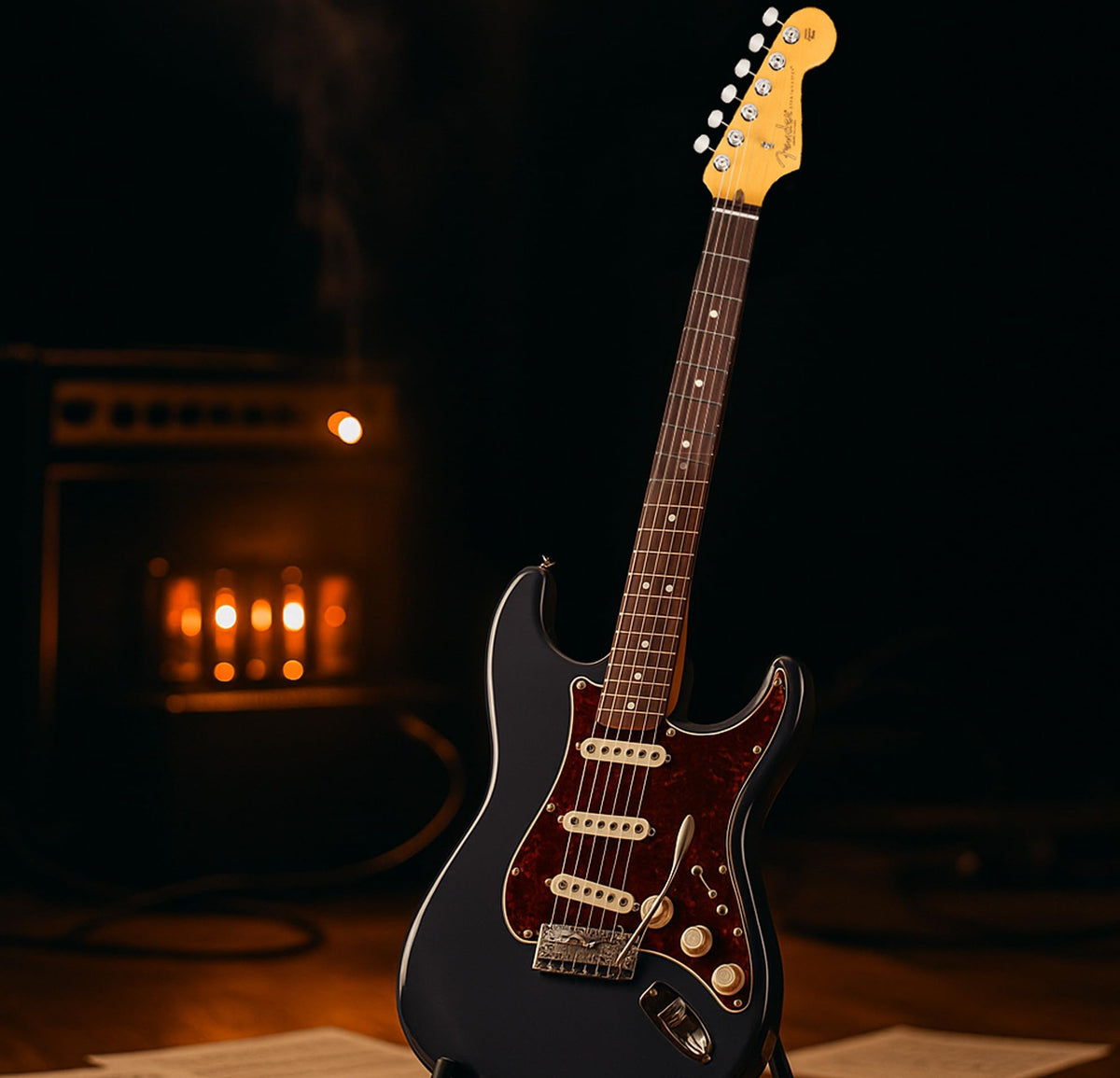 Fender American Professional Classic Stratocaster - Faded Black w/ Cleaning Kit