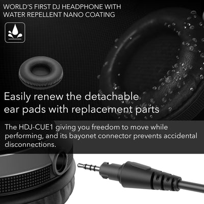 Pioneer DJ HDJ-CUE1 DJ Headphones - Black w/ Headphones Case