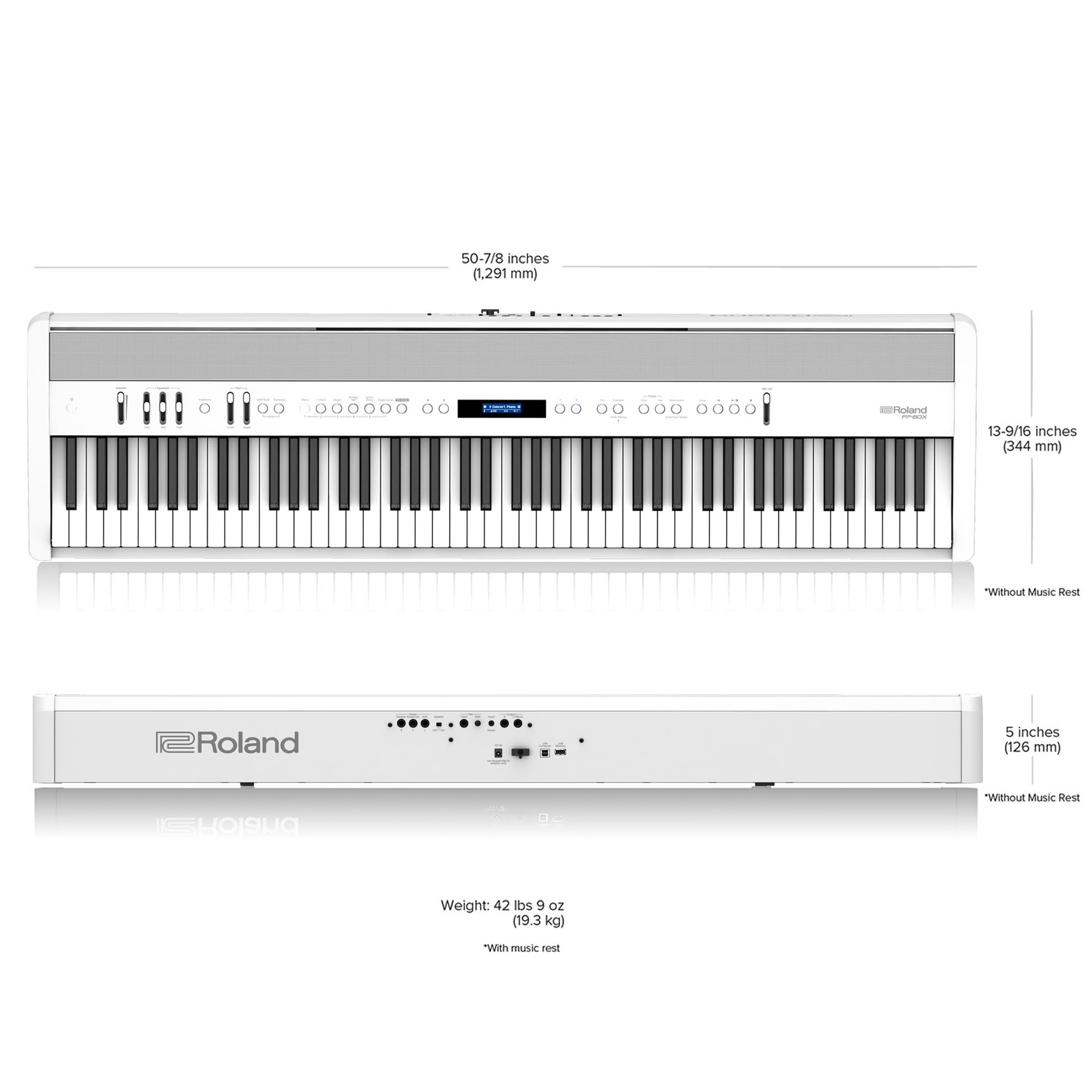 Roland FP-60X 88-Key Digital Piano - White w/ Sustain Pedal