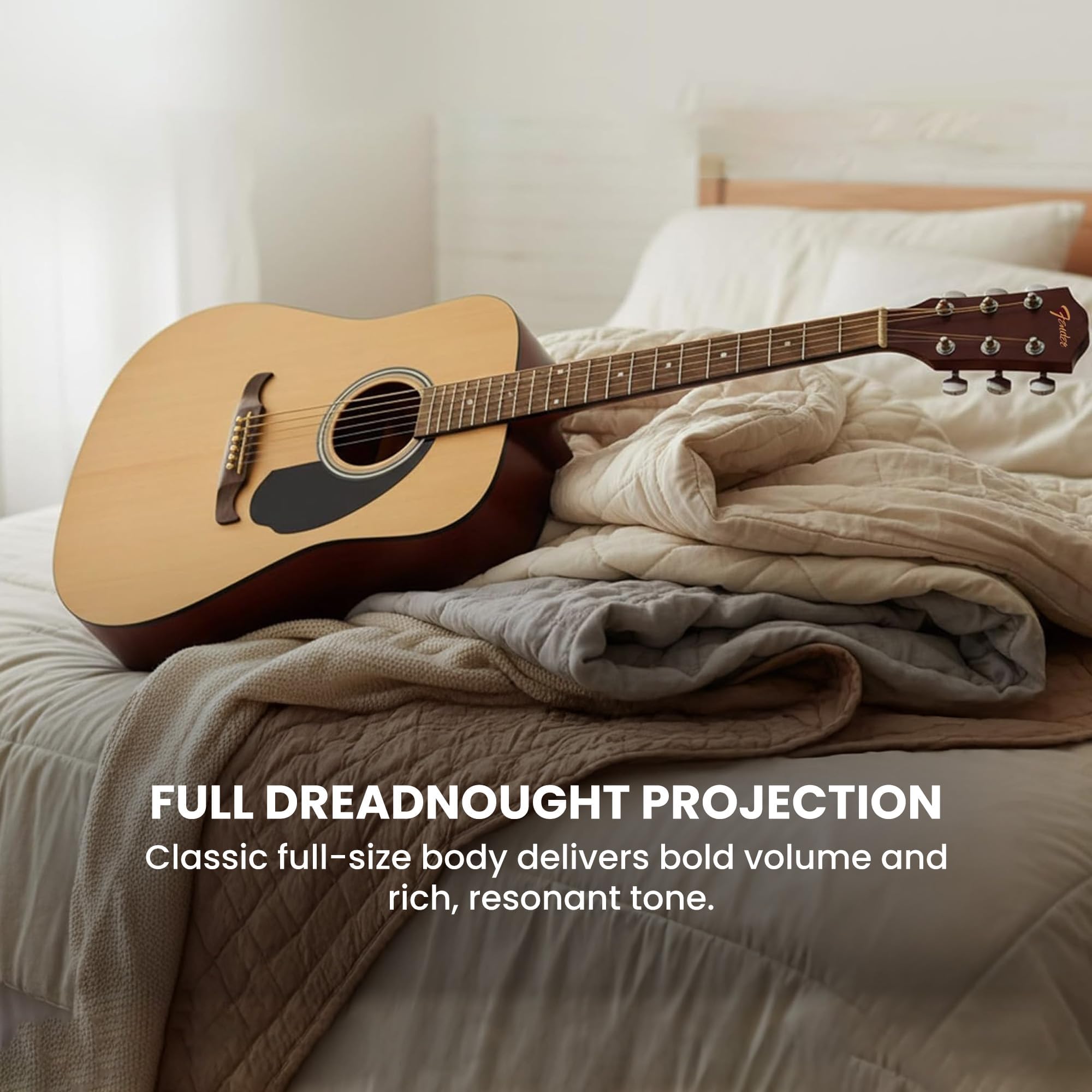 Fender FA-125 Dreadnought Acoustic Guitar - Natural w/ Hard Case