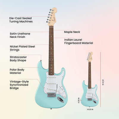 Fender Squier Stratocaster - Daphne Blue w/ Amplifier