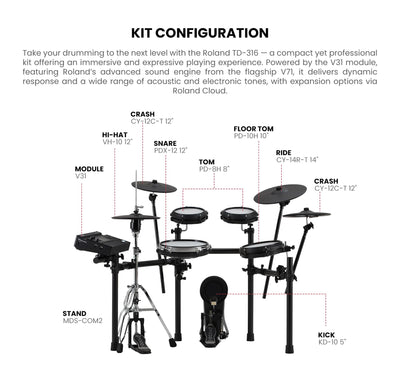 Roland TD316 V-Drums Electronic Drum Kit