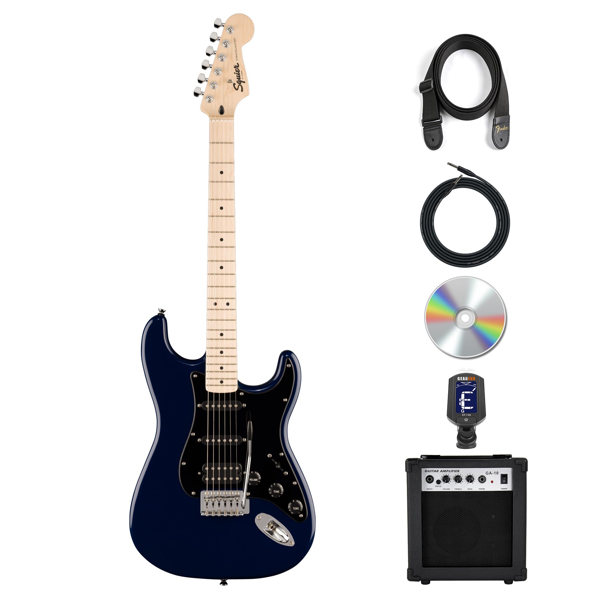 Fender Squier Sonic Stratocaster HSS - Midnight Blue w/ Amplifier