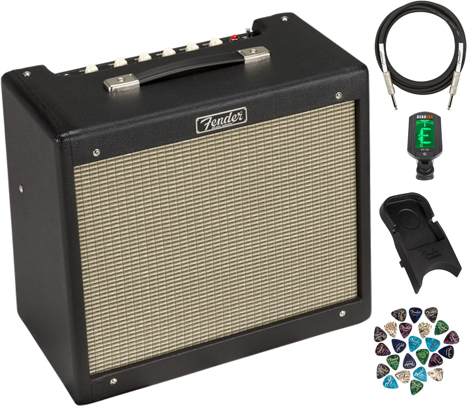 Fender Blues Junior IV Guitar Combo Amplifier - Black w/ Fender Amperstand Guitar Cradle