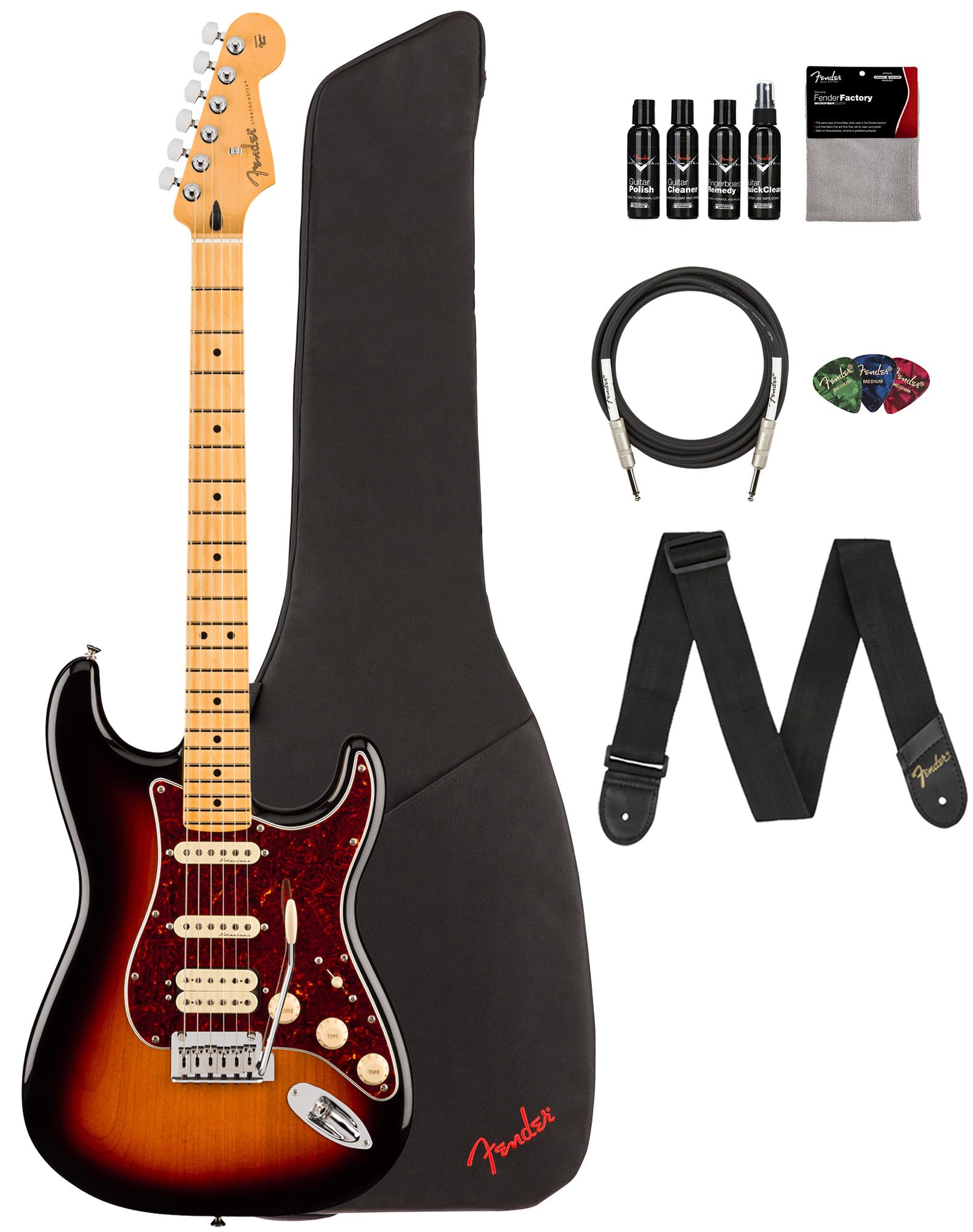 Fender Player II Modified Stratocaster HSS - 3-Color Sunburst w/ Cleaning Kit