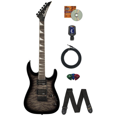 Jackson Dinky JS20 DKQ 2PT Electric Guitar - Transparent Black w/ Instrument Cable