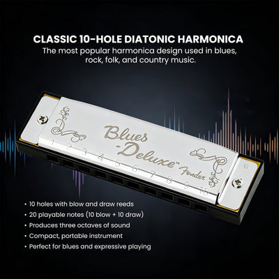 Fender Blues Deluxe Harmonica - Key of G w/ Carrying Case