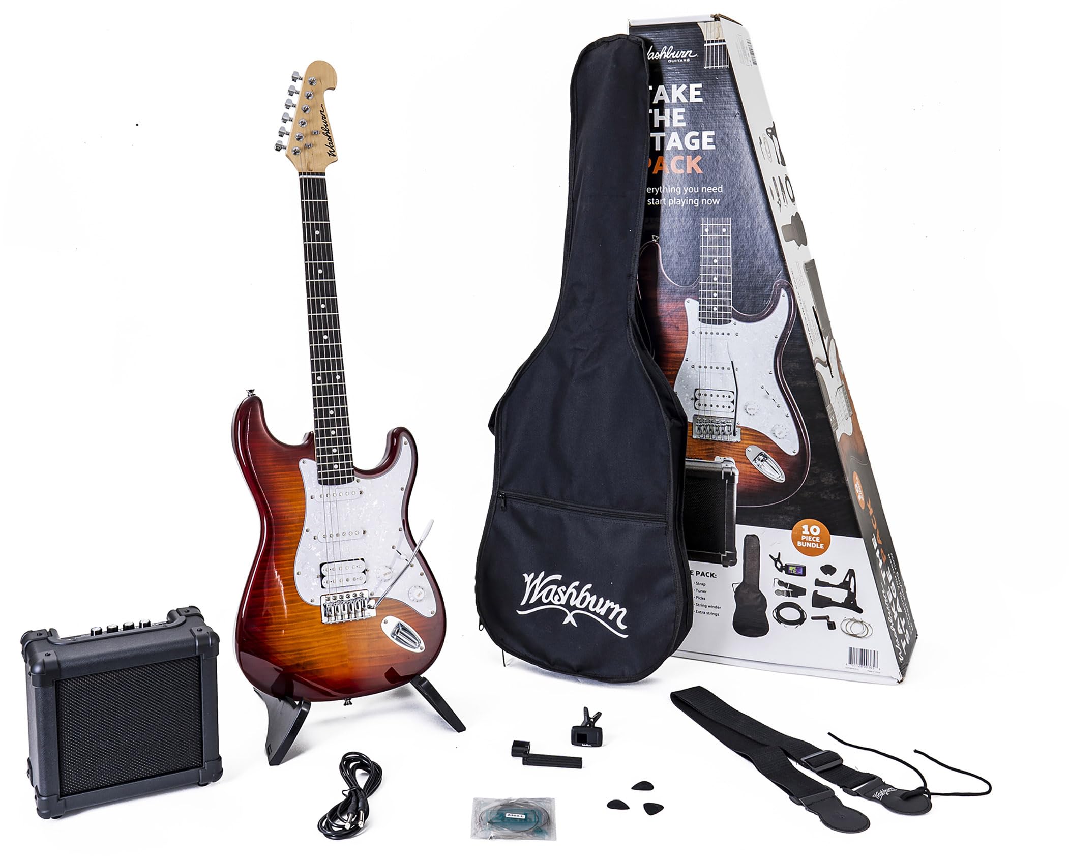 Washburn SDFSB Sonamaster Deluxe Electric Guitar Pack - Sunburst w/ Amplifier