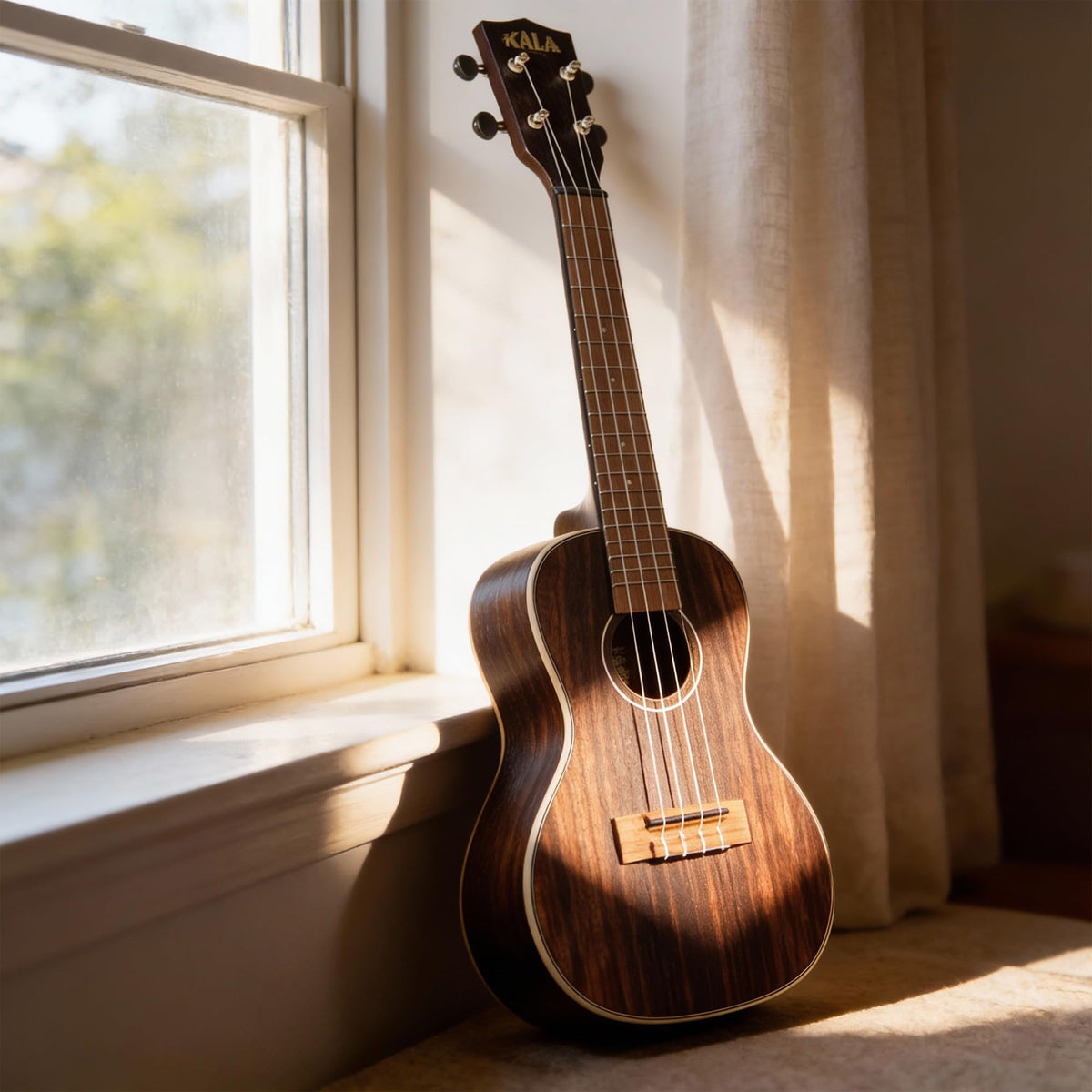 Kala KA-EBY-C Striped Ebony Concert Ukulele w/ Gig Bag