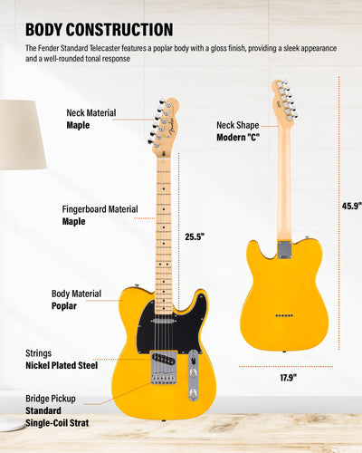 Fender Standard Telecaster - Butterscotch Blonde w/ Guitar Cleaning Kit