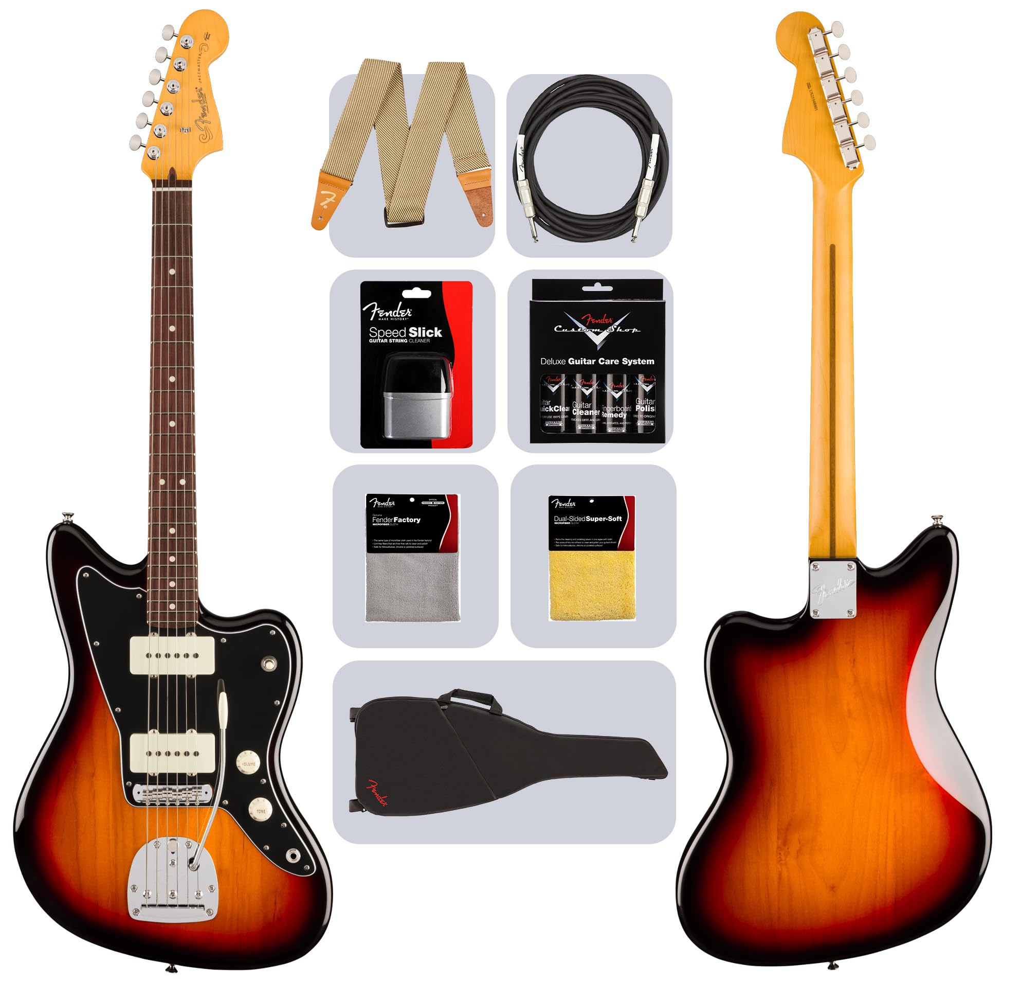 Fender American Professional Classic Jazzmaster - 3-Color Sunburst w/ Cleaning Kit
