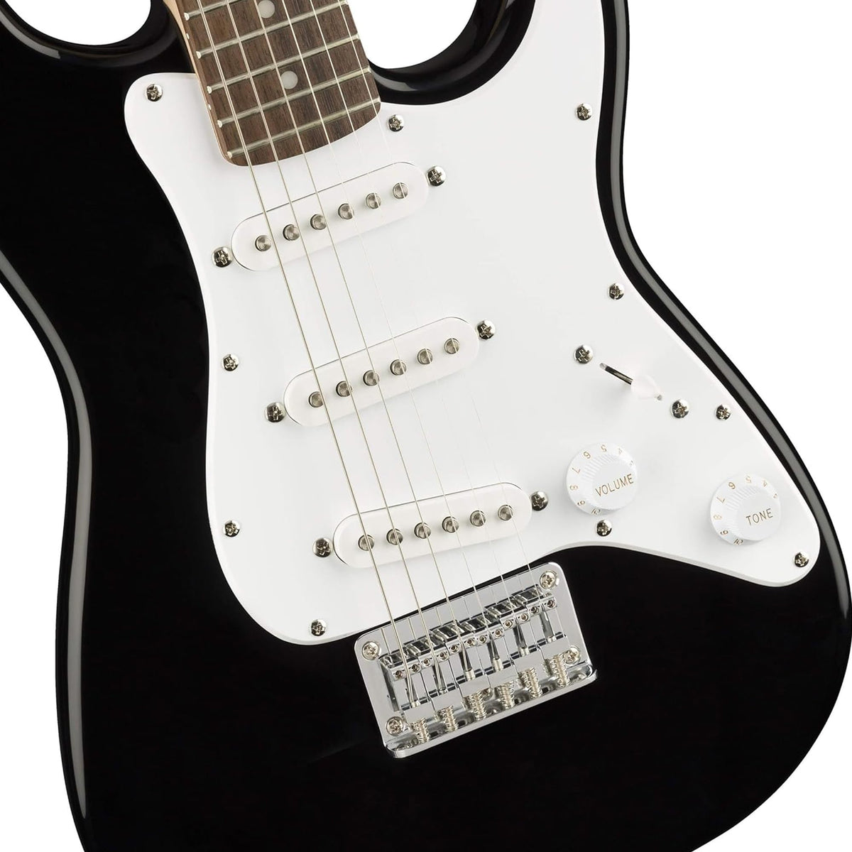 Fender Squier 3/4-Size Kids Mini Strat Electric Guitar - Black w/ Amplifier
