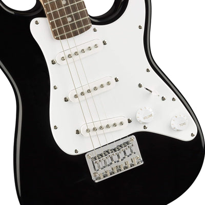 Fender Squier 3/4-Size Kids Mini Strat Electric Guitar - Black w/ Amplifier