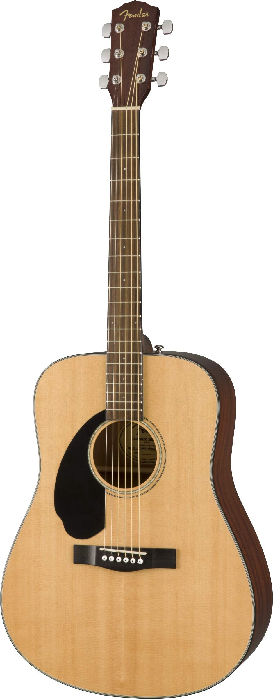 Fender CD-60S Solid Top Dreadnought Acoustic Guitar, Left Handed - Natural w/ Gig Bag
