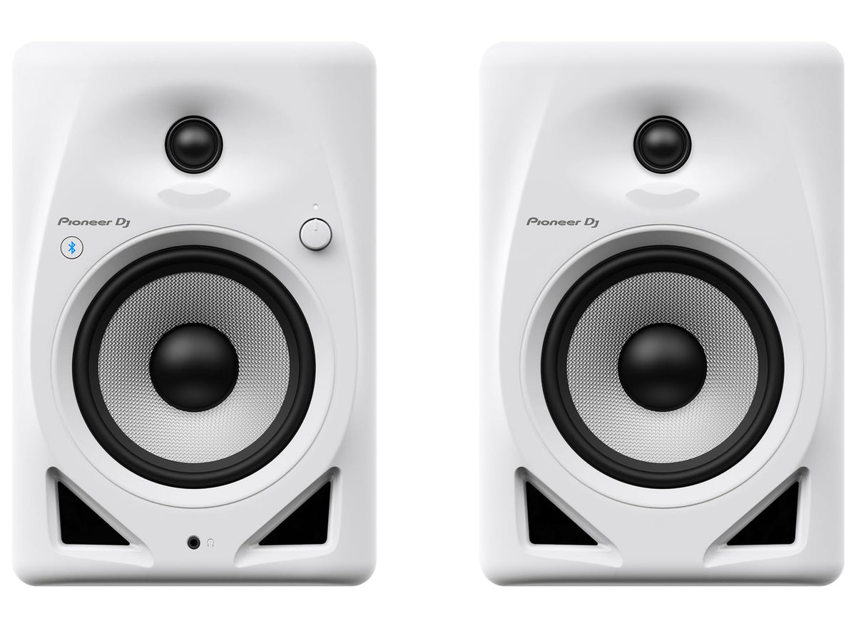 Pioneer DM-50D-BT 5-Inch Desktop Active Bluetooth Monitor Speaker - White w/ Laptop Stand