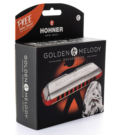 Hohner 544 Golden Melody Harmonica - Key of C w/ Key Stickers