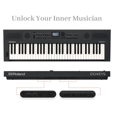 Roland GO:KEYS 5 Music Creation Keyboard - Graphite w/ Adjustable Bench