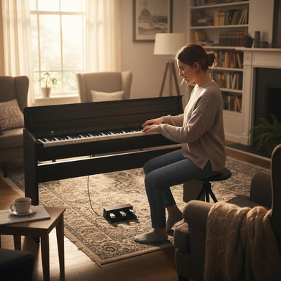 Korg LP-180 Contemporary Home Digital Piano - Black w/ Furniture Bench