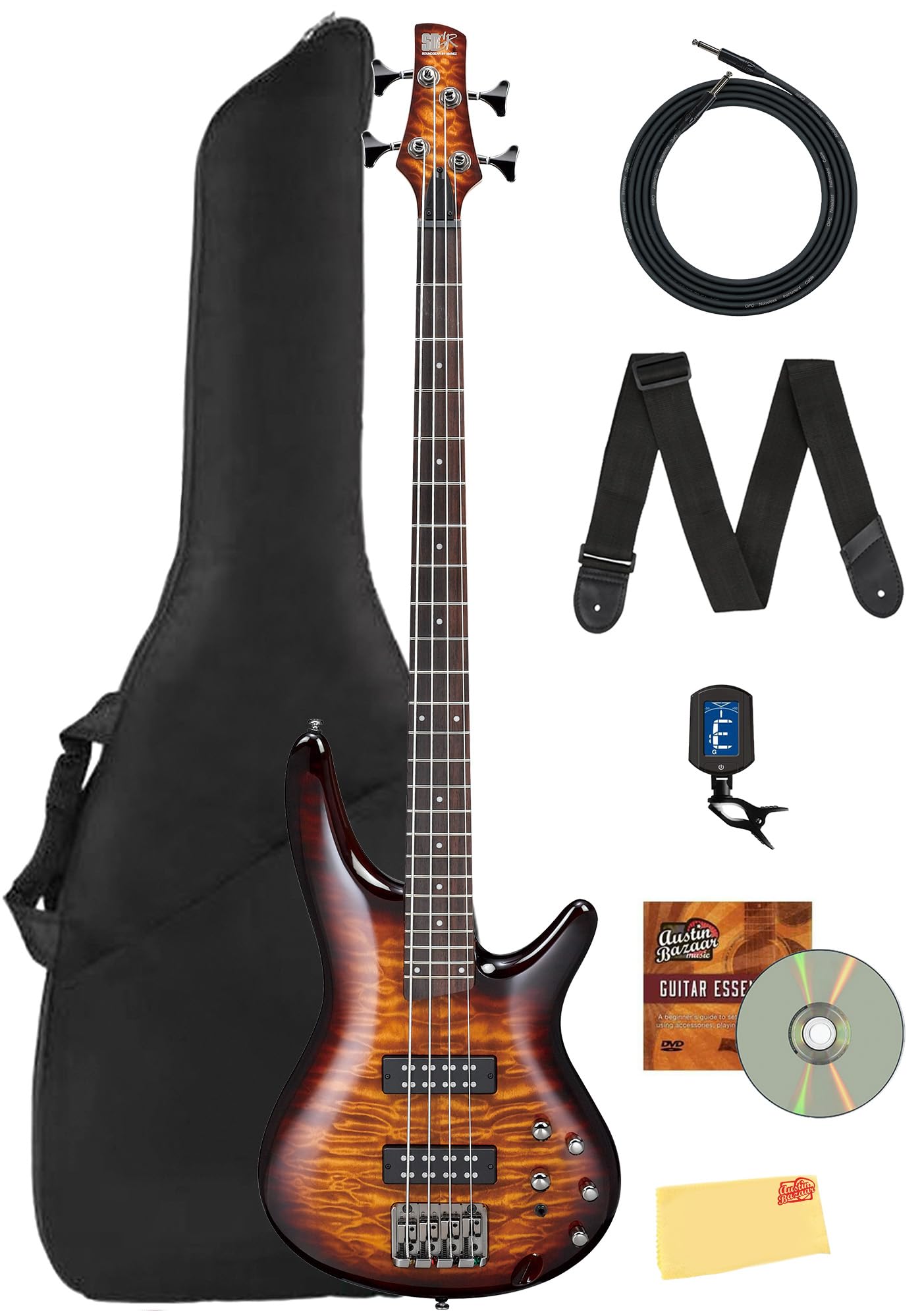 Ibanez SR400EQM SR Standard Electric Bass - Dragon Eye Burst w/ Gig Bag