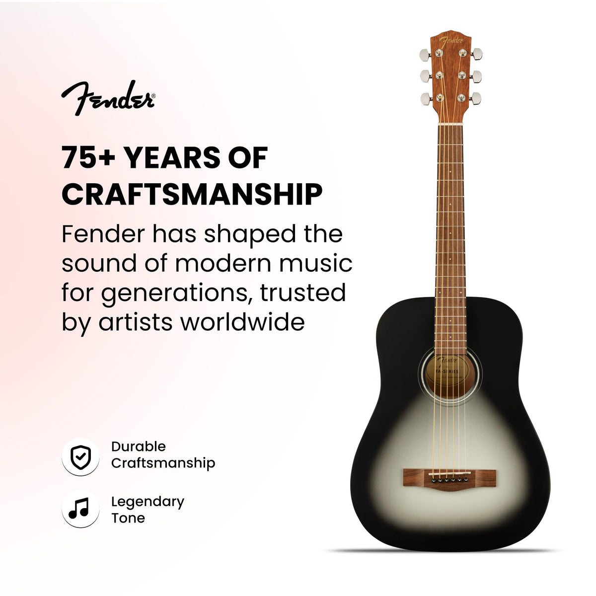 Fender FA-15 3/4-Scale Kids Steel String Acoustic Guitar - Moonlight Burst w/ Gig Bag