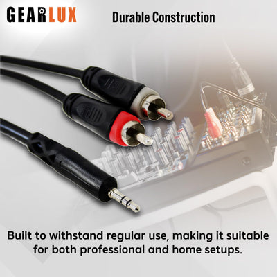Gearlux TRS to Dual RCA Stereo Breakout Cable - 10 Feet