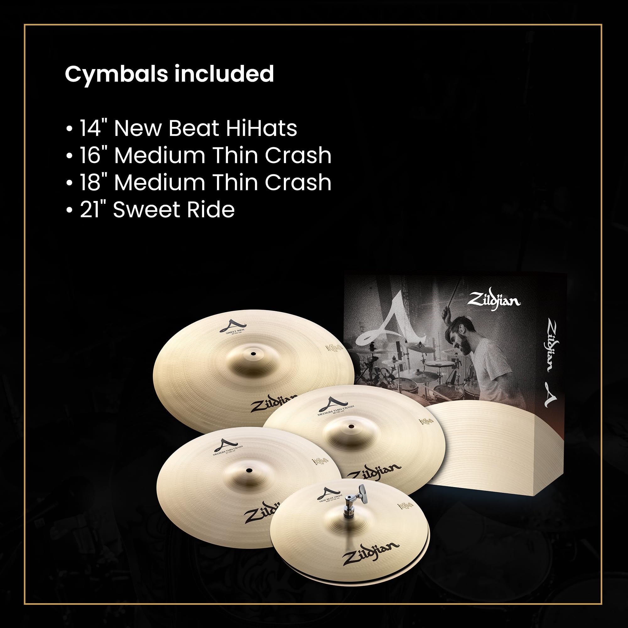 Zildjian A391 A Sweet Ride Cymbal Pack w/ Cymbal Bag