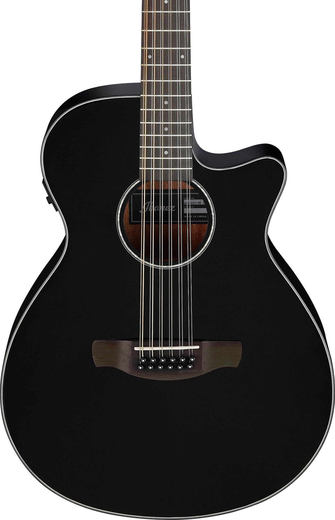 Ibanez AEG5012 AEG 12-String Acoustic-Electric Guitar - Black w/ Case