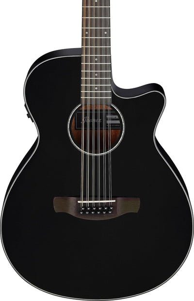 Ibanez AEG5012 AEG 12-String Acoustic-Electric Guitar - Black w/ Case
