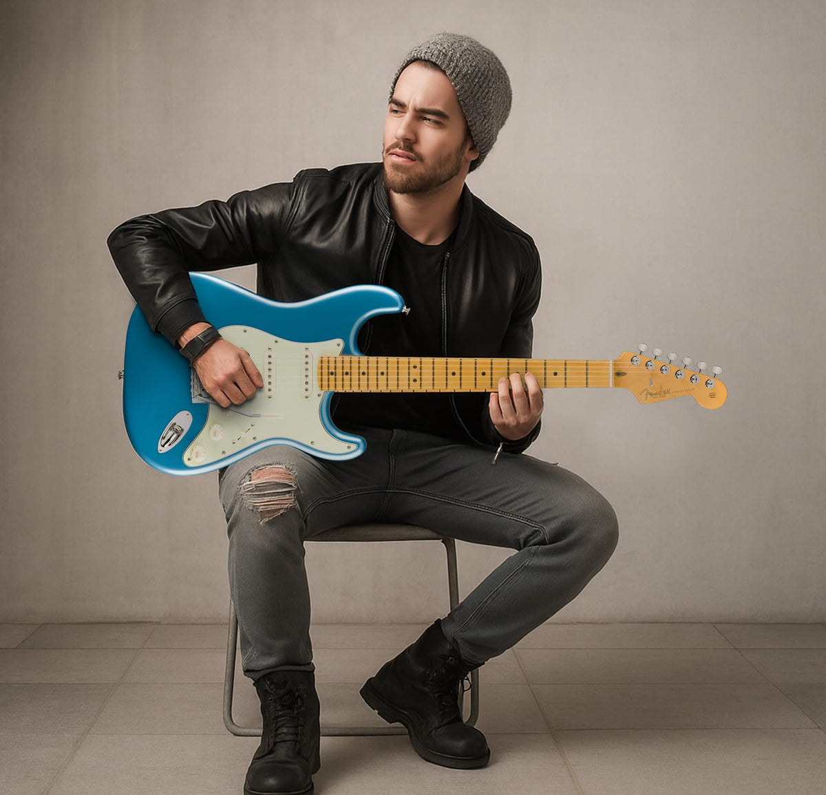 Fender American Professional Classic Stratocaster HSS - Faded Lake Placid Blue w/ Cleaning Kit
