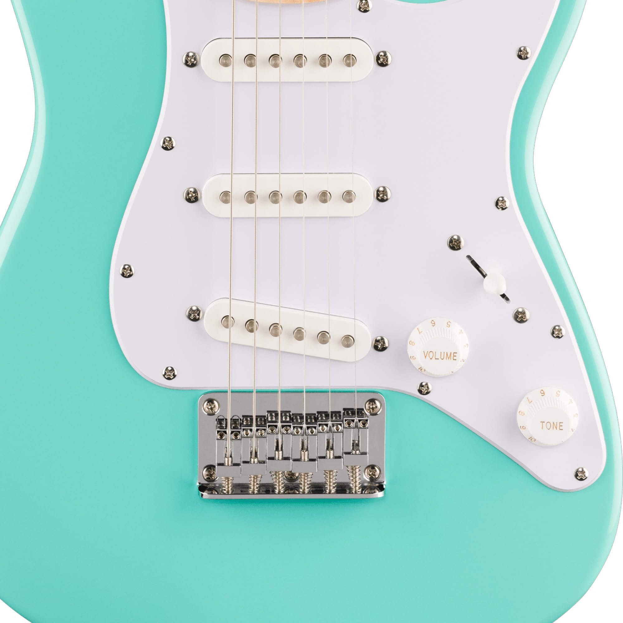 Fender Squier Mini Stratocaster Electric Guitar - Sea Foam Green w/ Amplifier