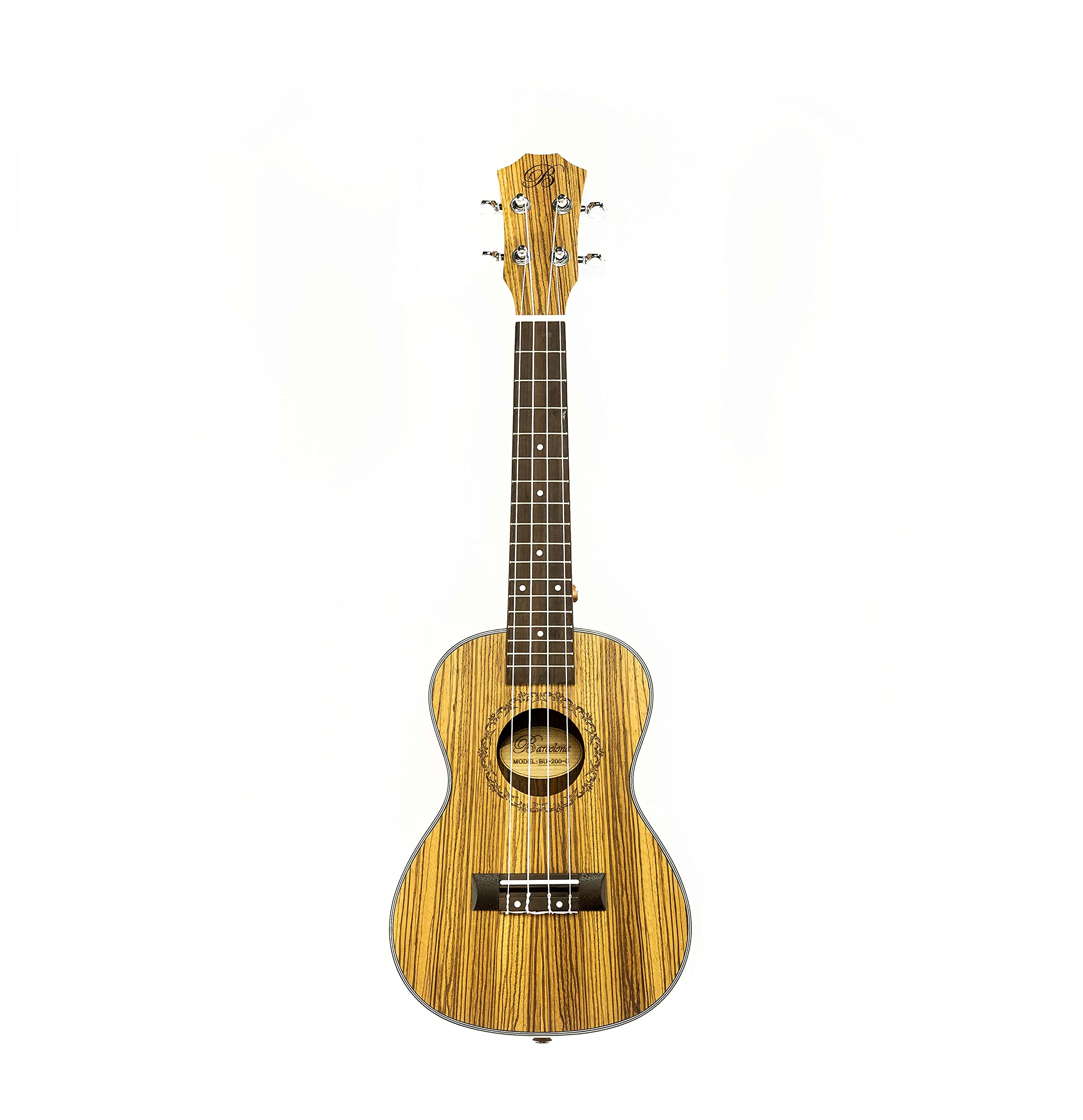 Barcelona Zebra Wood Concert Ukulele w/ Gig Bag