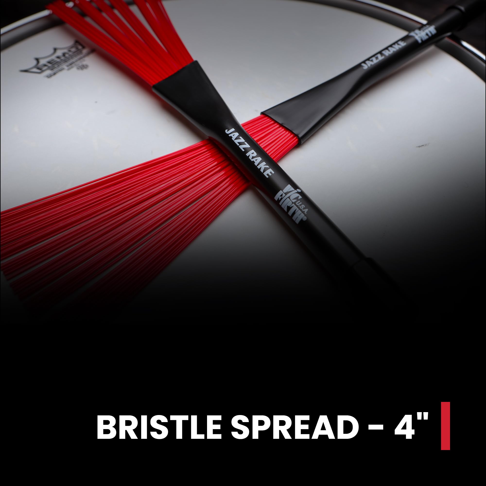 Vic Firth BJR Jazz Rake Brush - Red Plastic