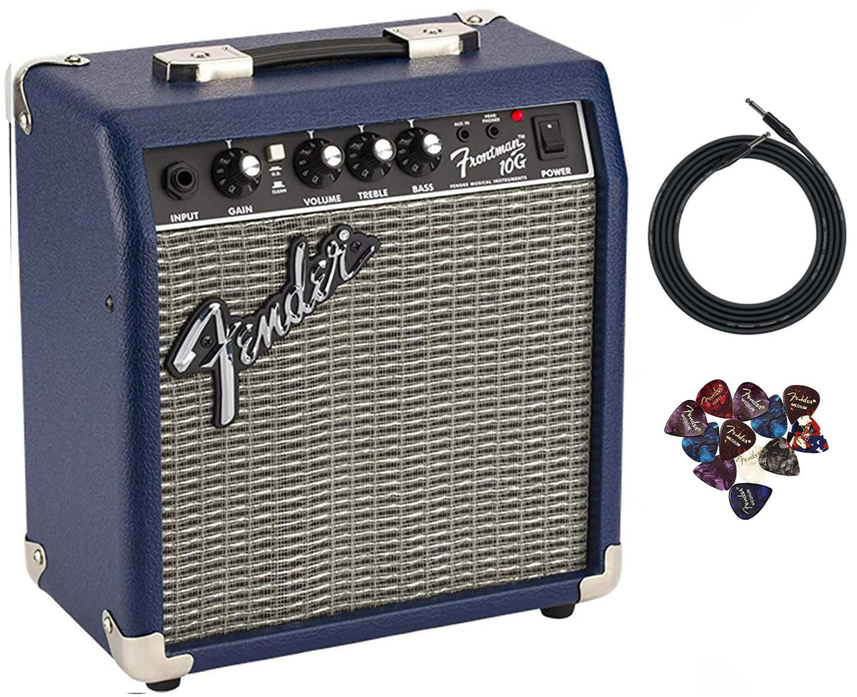 Fender Frontman 10G Guitar Combo Amplifier - Midnight Blue w/ Instrument Cable