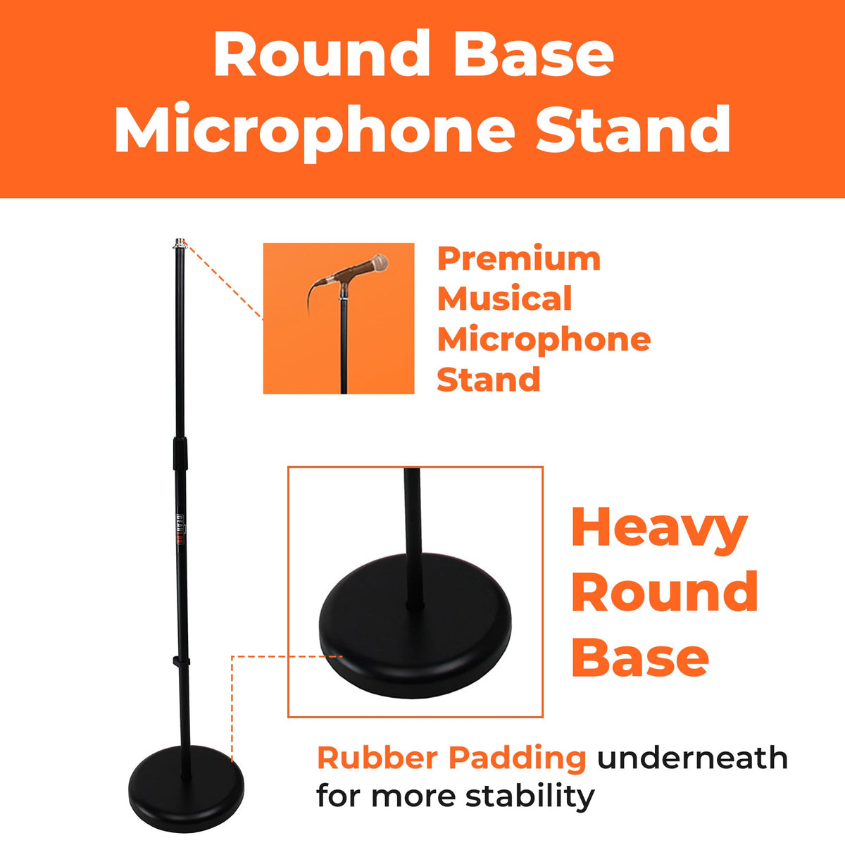 Gearlux Round Base Microphone Stand