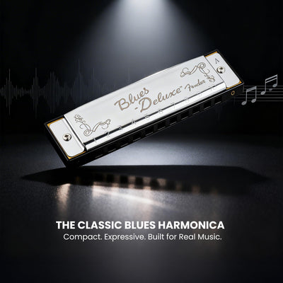 Fender Blues Deluxe Harmonica - Key of B Flat w/ Austin Bazaar Instructional Manual
