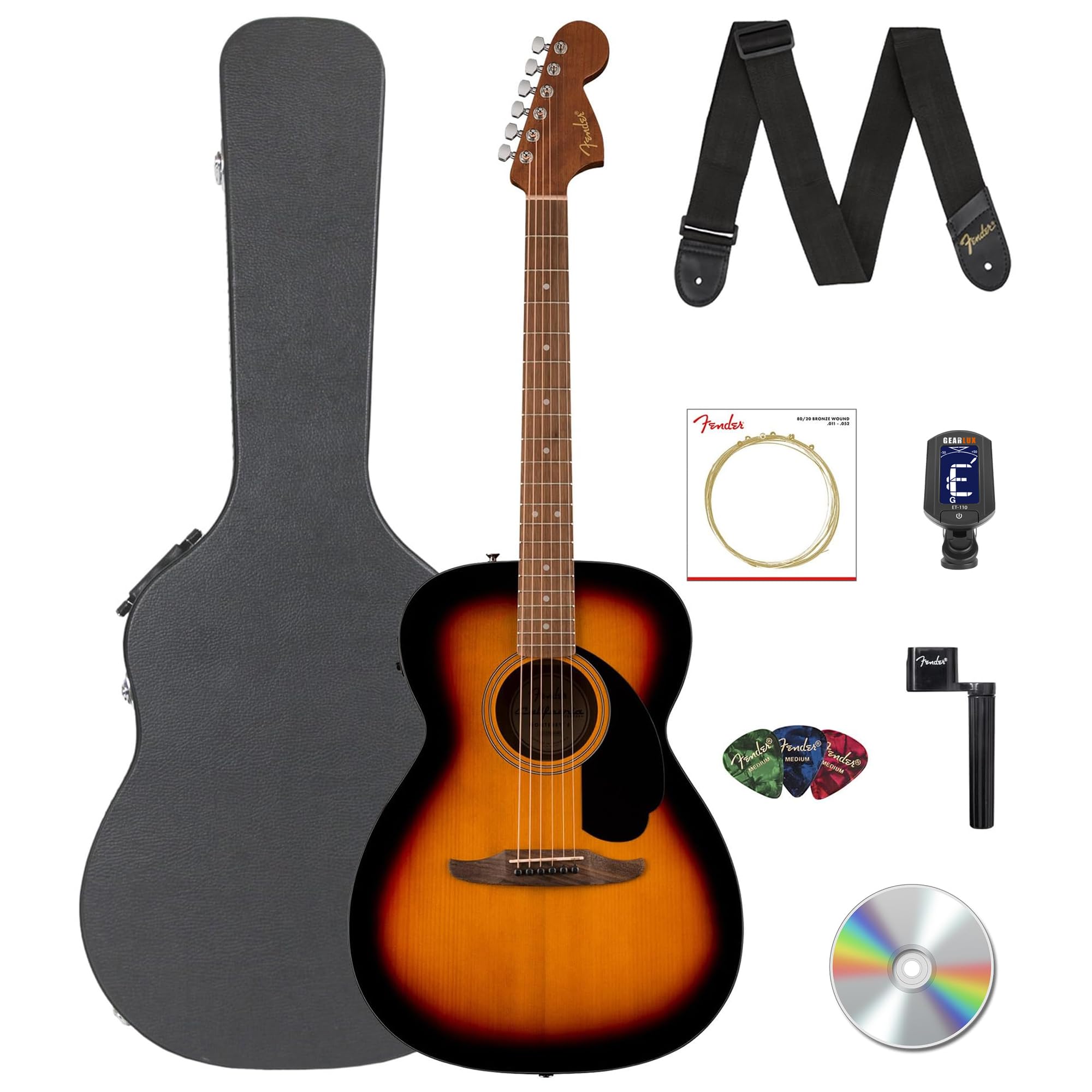Fender California Standard Monterey E Acoustic-Electric Guitar - 3-Color Sunburst w/ Case