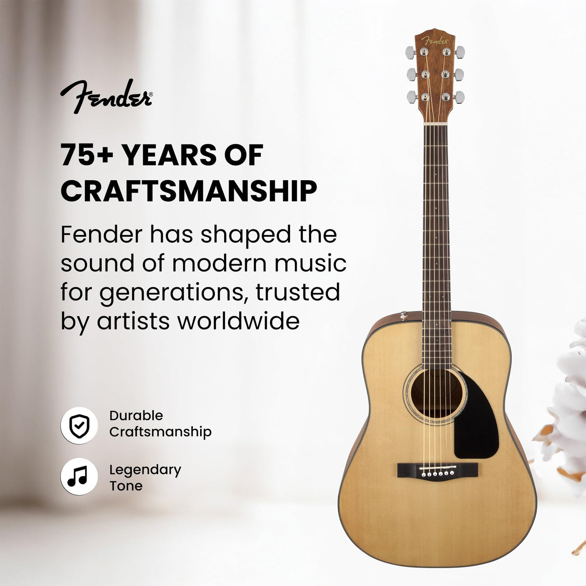 Fender CD-60 Dreadnought Acoustic Guitar - Natural w/ Hard Case