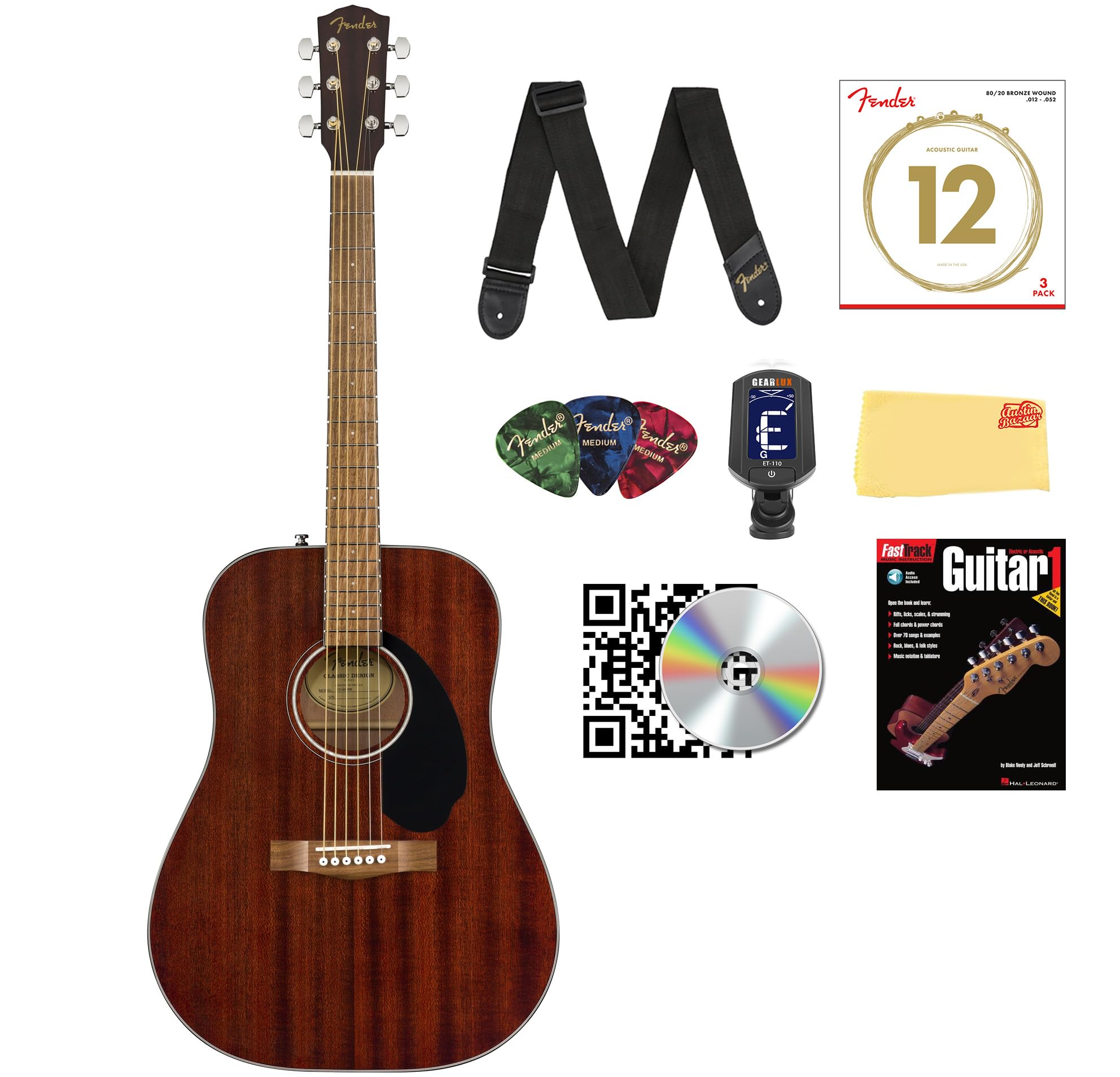 Fender CD-60 Dreadnought Acoustic Guitar - Mahogany w/ Hard Case