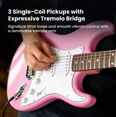 Fender Squier Stratocaster - Flash Pink w/ Frontman 10G Amplifier