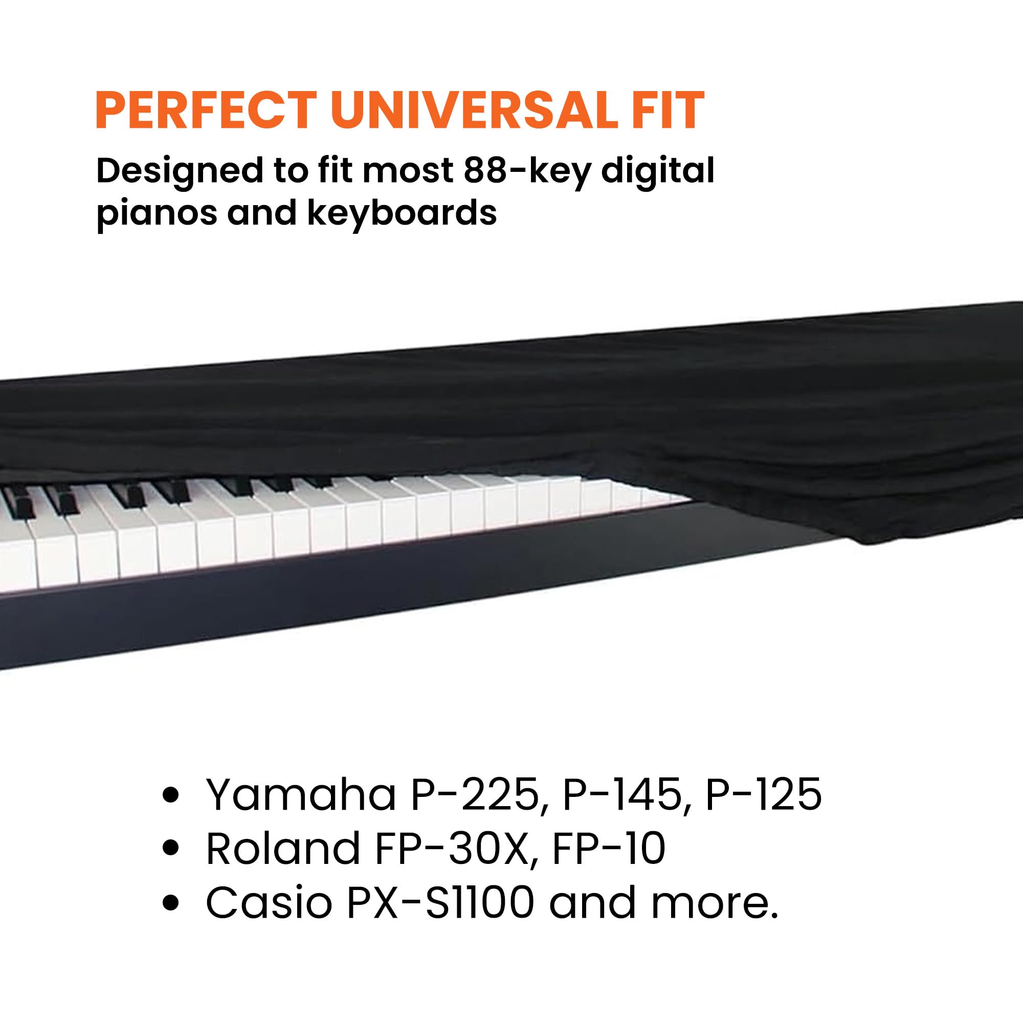 Gearlux Stretchy Keyboard Dust Cover for 88-Key Digital Pianos (60 x 22 x 8 Inches)