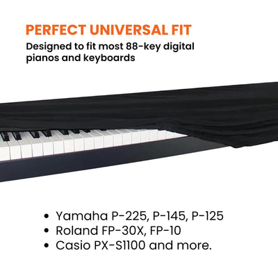 Gearlux Stretchy Keyboard Dust Cover for 88-Key Digital Pianos (60 x 22 x 8 Inches)